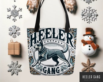 Blue Heeler Tote Bag, Australian Cattle Dog, Heeler Gang Design