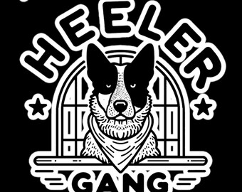 Heeler Gang Logo Sticker Blue Red Heeler Cattle Dog - Double Mask Eye Patch