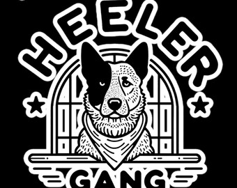 Heeler Gang Logo Sticker Blue Red Heeler Cattle Dog - Single Mask Eye Patch