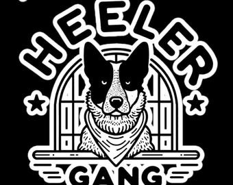 Heeler Gang Logo Sticker Blue Red Heeler Cattle Dog - Double Mask Eye Patch