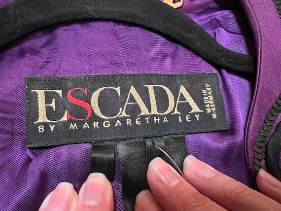 Vintage 1980’s Purple Satin Escada Sequined Suit - image 10