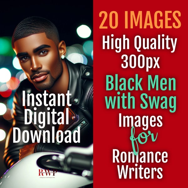 Black Men with Swag  | Writer Resources | eBook Marketing | Social Media | ChatGPT | Romance Prompts | African American Stock | AI Images