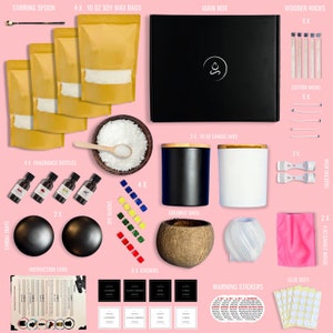 ZERO CLEANING - Microwavable Soy Wax Candle Making Kit from Zen DIY - Date Night / Family Activity - Ultimate Complete Set