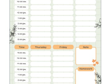 weekly study planner & printable weekly study planner | weekly study schedule, weekly student planner | Digital PDF