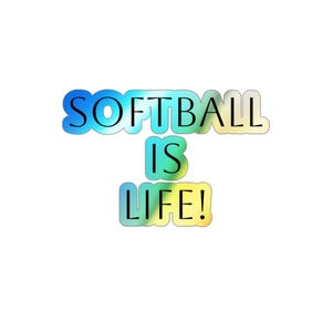 Softball Holographic Sticker, Youth Girls Sports Decal, Team Spirit Laptop Skateboard, Hologram Sparkle Waterproof, Gift for Softball