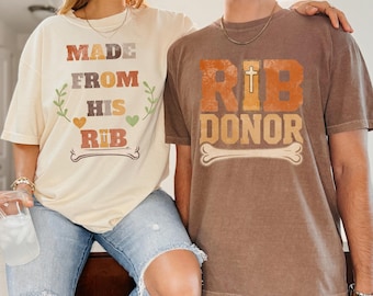Christian Couples Matching T-Shirts, Rib Donor Set