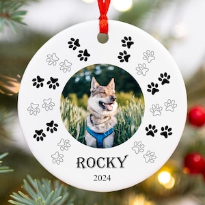 Personalized Pet Ornament, Pet Portrait Christmas Ornament, Custom Dog / Cat Photo Ornament, Christmas Gift to Pet Owners