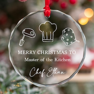 Personalized Chef Christmas Ornament, Christmas Gift For Chefs, Custom Gift to Bakers, Christmas Gift to Mom Who Loves to Cook and Bake