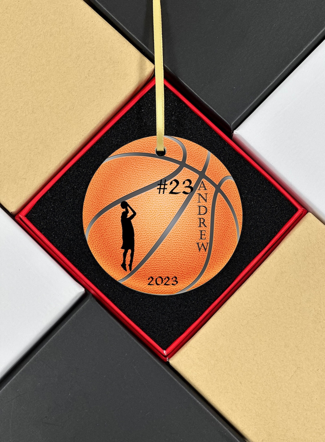 Personalized Basketball Ornament for Kids, Custom Basketball Ornaments