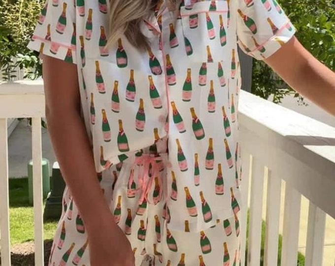 Christmas Popping Bottles Pajama Set, Christmas Popping Bottles