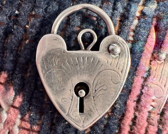 Sterling Silver heart lock charm