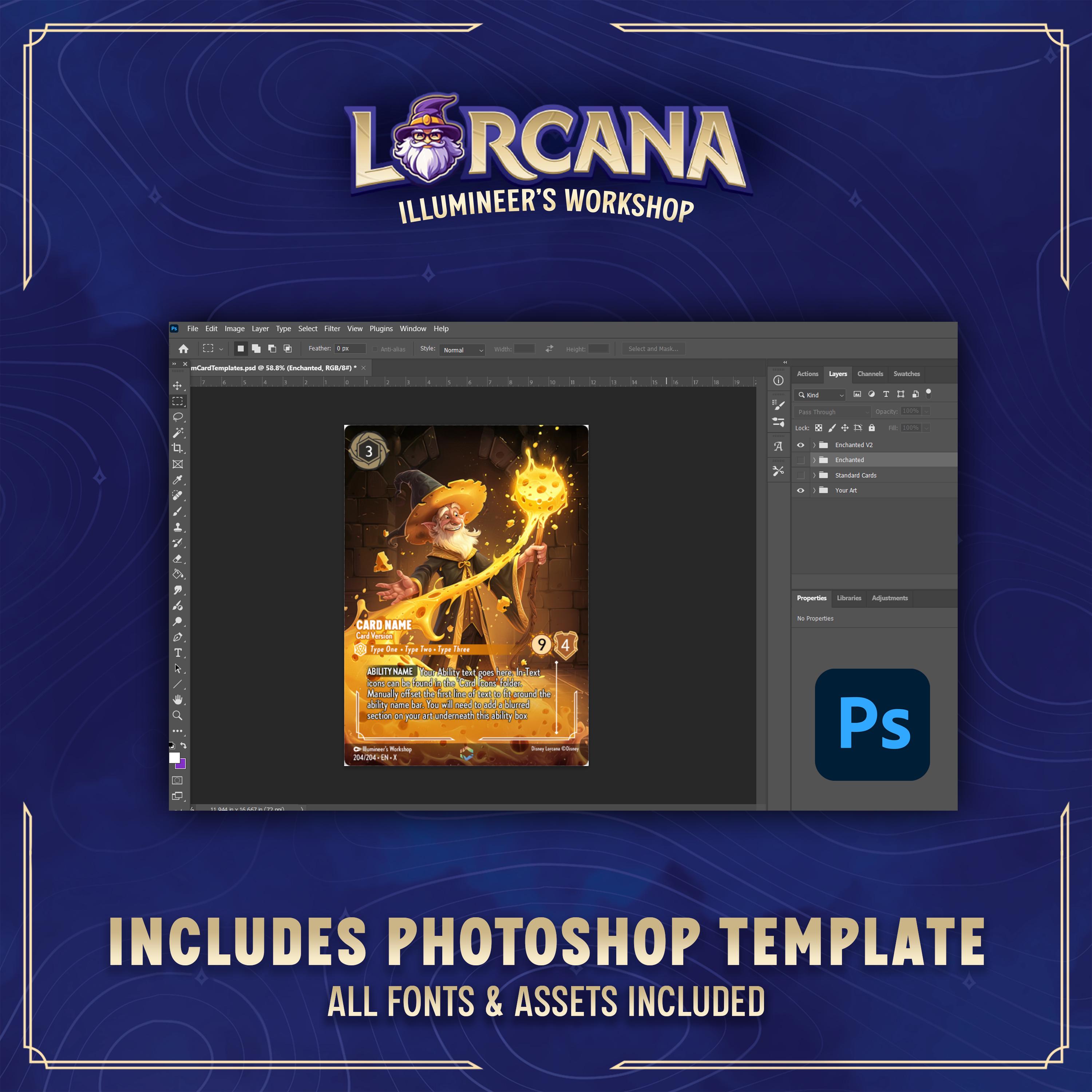 Lorcana Custom Card Kit | Digital Download - Photoshop Template & PNG Files  | Everything You Need to Design High-quality Custom Cards - Etsy