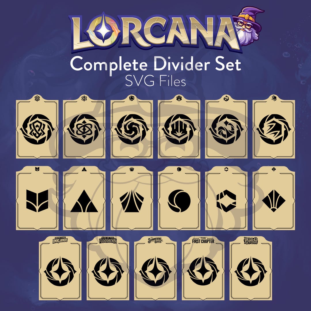 Lorcana Divider Set Vector Files | Digital Download - SVG & PNG | Vector  Images for Art and Laser Cutter Projects. Make Your Own Dividers! - Etsy