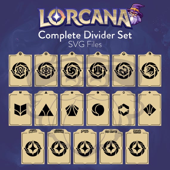 lorcana card dividers Lorcana Divider Set Vector Files | Digital Download - SVG & PNG | Vector  Images for Art and Laser Cutter Projects. Make Your Own Dividers!