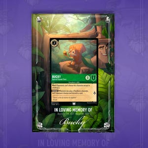 Cadre de présentation commémoratif Bucky - Disney Lorcana - Cadre de présentation magnétique haut de gamme - Étui de protection pour cartes