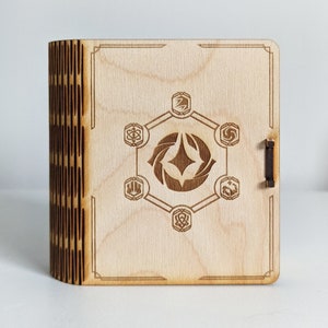 Disney Lorcana Spellbook Deck Box - Engraved Wooden Deck Box - Single Deck Storage Box. Perfect Gift For Lorcana Fans