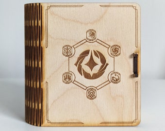 Disney Lorcana Spellbook Deck Box - Engraved Wooden Deck Box - Single Deck Storage Box. Perfect Gift For Lorcana Fans