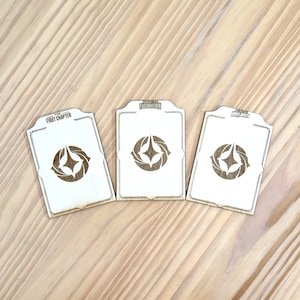 Séparateurs en bois Disney Lorcana | Logos du kit d'extension | Séparateurs de rangement pour cartes | Organiseurs de taille standard. Excellent cadeau pour les fans de Lorcana.