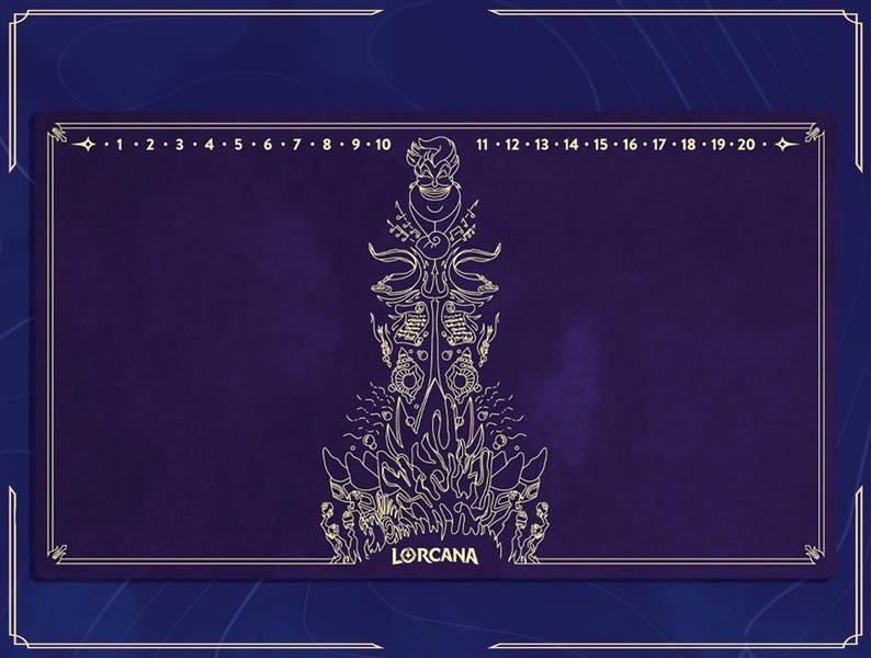 Lorcana lekmatta | Ursula | Inspirerad av skurk | 600 x 350 mm | Sydda kanter, gummibaksida, vattentät bild 2