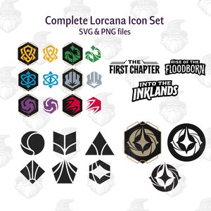 Lorcana Icon Vectors Complete Bundle (All Files) | Digital Download - SVG & PNG | Vector Images For Art Projects