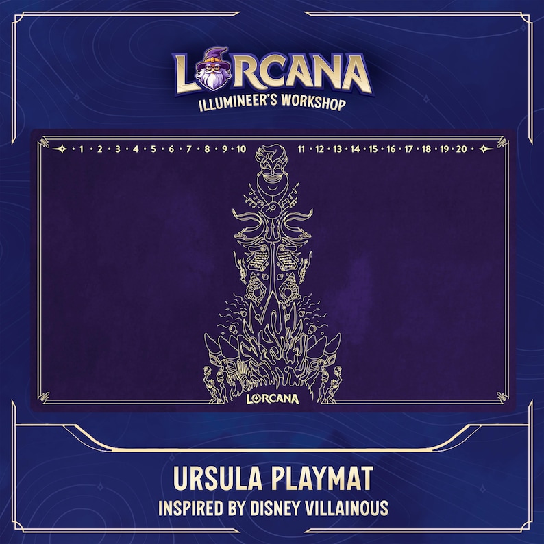 Lorcana lekmatta | Ursula | Inspirerad av skurk | 600 x 350 mm | Sydda kanter, gummibaksida, vattentät bild 1