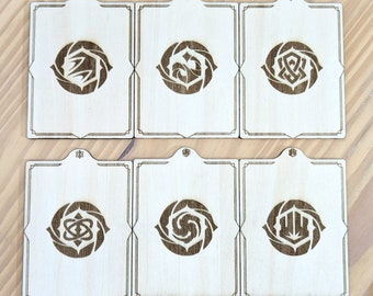 Disney Lorcana houten verdelers | Inktkleuren | Kaartopbergvakken | Standaard formaat organizers. Uitstekend cadeau voor Lorcana-fans.