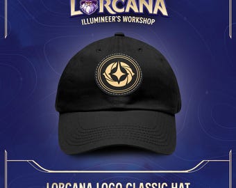 Lorcana Logo Leather Patch Hat - Chino Twill Cotton & PU Leather - Six Color Options - Excellent Gift For Lorcana Fans
