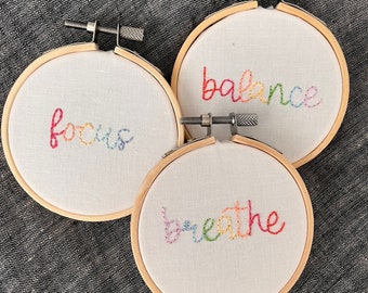 Custom Word of the Year Embroidery Hoop - Embroidery Hoop Art - Hand Embroidery -Modern Embroidery