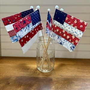 Red, White, and Blue Flags, Americana Flags, Fabric Flags, Fourth of July Décor