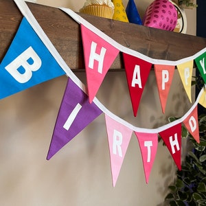 Birthday Banner, Birthday Bunting, Happy Birthday zdjęcie 3