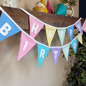 Birthday Banner, Birthday Bunting, Happy Birthday zdjęcie 4