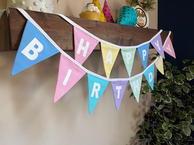 Birthday Banner, Birthday Bunting, Happy Birthday zdjęcie 4