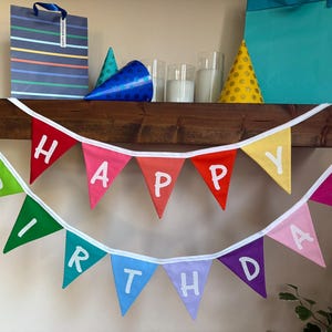 Fabric Birthday Banner: Reusable Cotton Bunting