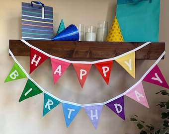 Fabric Birthday Banner: Reusable Cotton Bunting