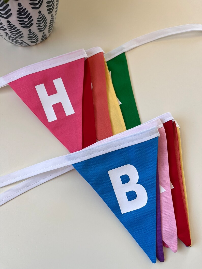 Birthday Banner, Birthday Bunting, Happy Birthday zdjęcie 8