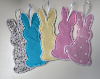 Handmade Fabric Bunny Decoration with hanging loop