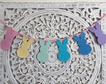 Easter Bunny Banner, Pastel Bunny Banner, Pastel Bunny Garland, Spring Bunny Banner