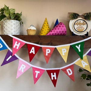 Birthday Banner, Birthday Bunting, Happy Birthday Primary Colors