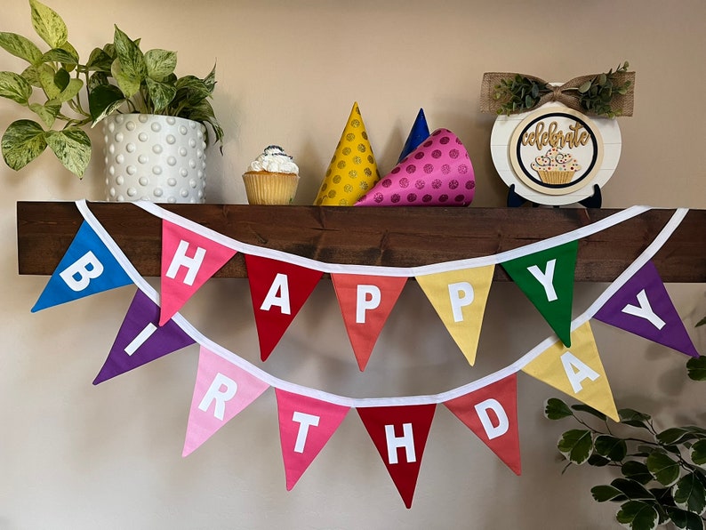 Birthday Banner, Birthday Bunting, Happy Birthday zdjęcie 1