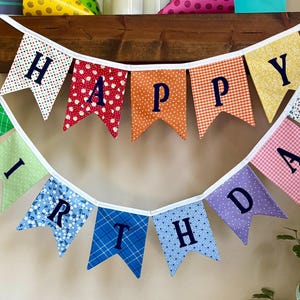 Fabric Happy Birthday Banner: Reusable Cotton Bunting