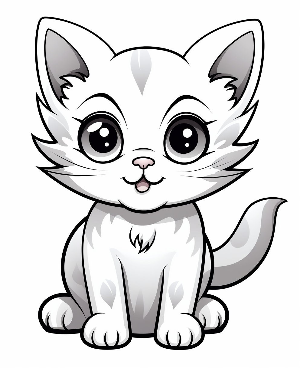 16 Printable Cute Cats PDF Coloring Book Coloring for Kids - Etsy