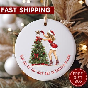 Naughty Sexy Santa Funny Christmas Ornament, Gag Gift, Funny Ornament, Tree Decor, Funny Christmas Gift, Adult Gift, Inappropriate Gift