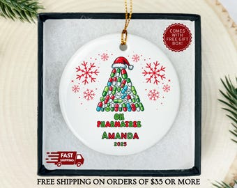 Custom Pharmacy Christmas Ornament 2024, Personalized Gift For Pharmacist, Pharmacy Tech Christmas, Pharmacy Team Gift, Pharmacy Squad Gift