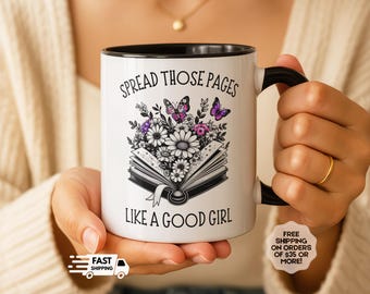 Spread Those Pages, Smut Readers Mug, Funny Reading Mug, Novelty Mug, Spicy Book Mug, Smut Reader Gift, Spicy Reader Gift, Gag Gift for Her