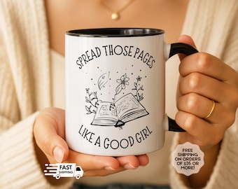 Smut Readers Mug, Funny Reading Mug, Novelty Mug, Spicy Book Mug, Smut Reader Gift, Spicy Reader Gift, Gag Gift for Her, Spread Those Pages