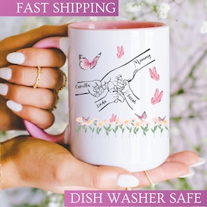 Personalized Holding Hand,  Mothers Day Mug, Gift for Grandma for Mothers Day, Custom Mothers Day Gift, Custom Nana Gift, Mother Day Cup