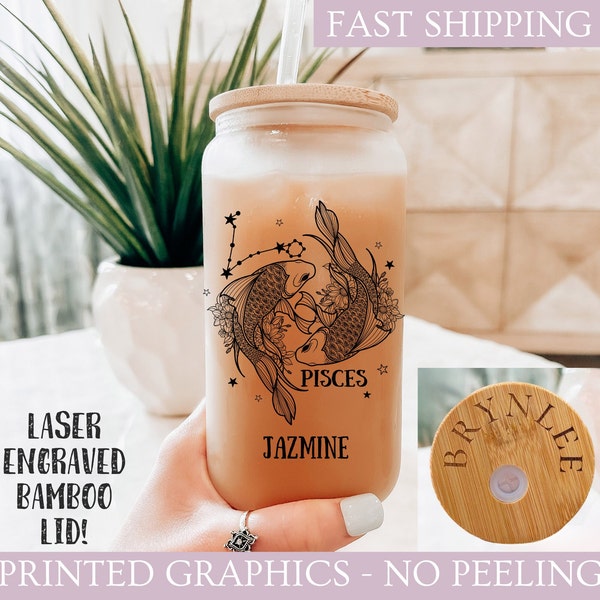 Personalized Pisces Zodiac Cup, Pisces Horoscope Glass Tumbler, Pisces Constellation  Cup, Pisces Astrology Glass, Pisces Constellation Gift