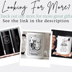 May include: Three stainless steel tumblers with black and white designs. The tumblers feature the text "Spread those pages like a good girl", "Ariella", and "The Only Reader".