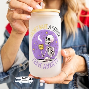 I Don't Have a Gender I Have Anxiety Cup, Non Binary Gift, Non Binary Pride, Nonbinary Mug, Non-Binary Pride, Pride Month Gift for They/Them