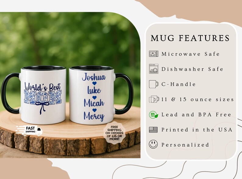 Personalized Family Cup for Mom, Custom Mama Mug, Personalized Mama Mug, Mama Mug with Kid Names, Mug Gift, Personalised Mother's Day Gift image 5